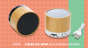 Caixa de som multímida em bambu BG04361 Caixa de som multímida em bambu BG04361